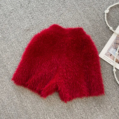 Autumn Winter New Knitted Shorts Women Korean High Waist Bottoms Causal Fashion Warm Sweater Short Femme