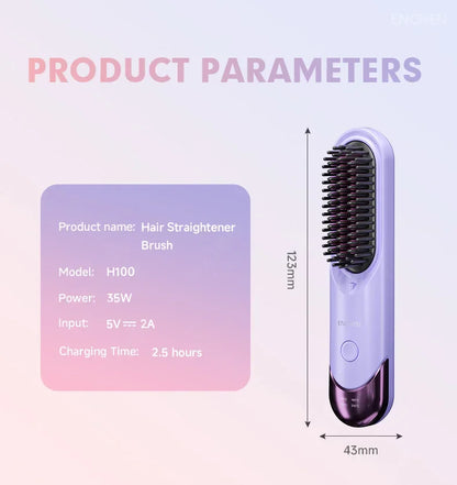 ENCHEN 2in1 Hair Straightener Brush Professional Electric Hair Stuff 200 Million Negative Ions Electric Brushes Hair Tools H100.