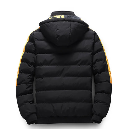 Double Sided Outerwear Men's New Cotton Padded Parkas Men Autumn Winter Jacket Brand Warm Comfortable Down Jacket Removable Hat.