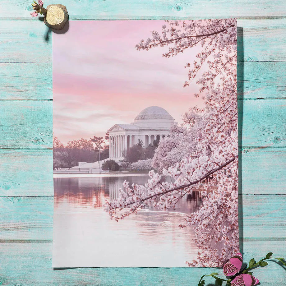 Pink Cherry Blossom Tulip Bicycle Flower Nordic Posters Ferris Wheel Wall Art Print Canvas Painting Living Room Home Decoration.