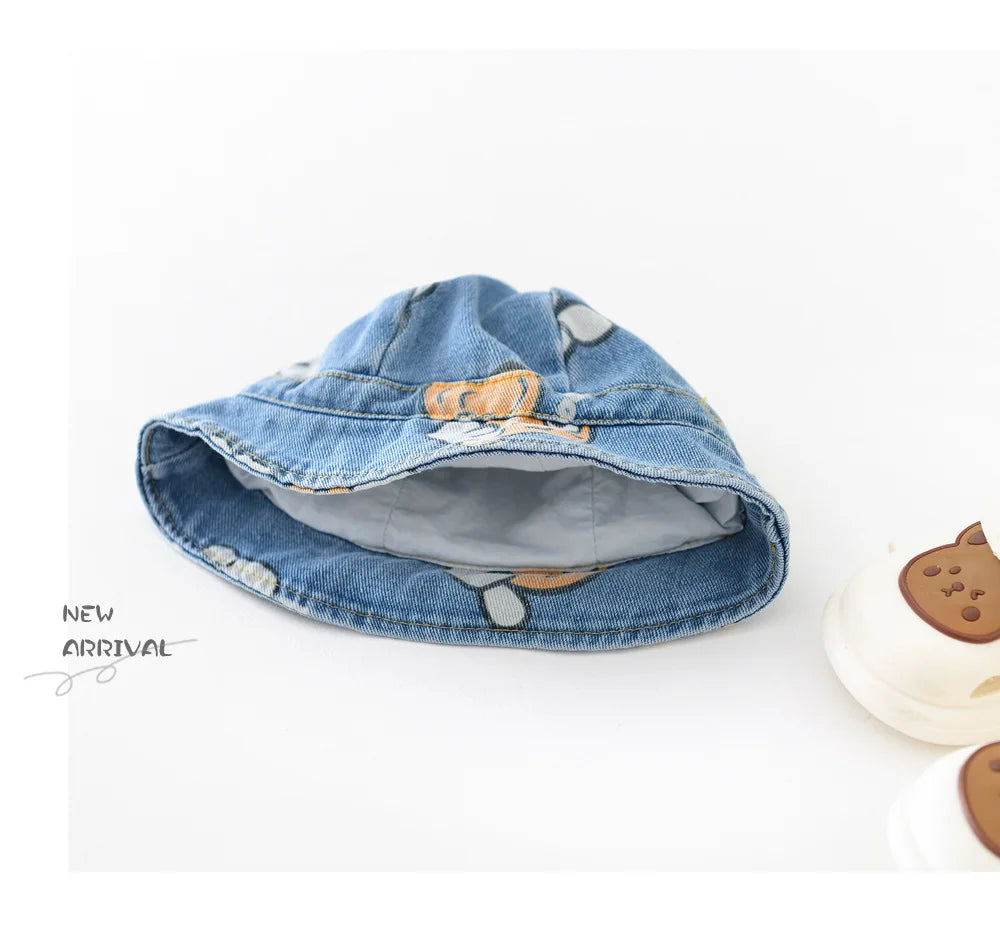 2 Stück Sommer Kinder Baby Denim Bodysuit und Mützen Anzüge einteilige Unisex Kleinkind Jungen Mädchen weiche Jeans Kleidung Jeans Sprung anzüge.