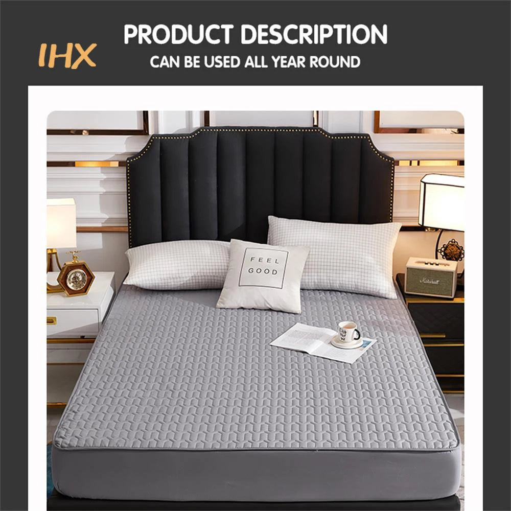 Waterproof Thicken Mattress Cover Quilted Latex Mat Bed Covers Pad Skin-Friendly Fitted Sheet Protector Bedspread150/160/180x200.