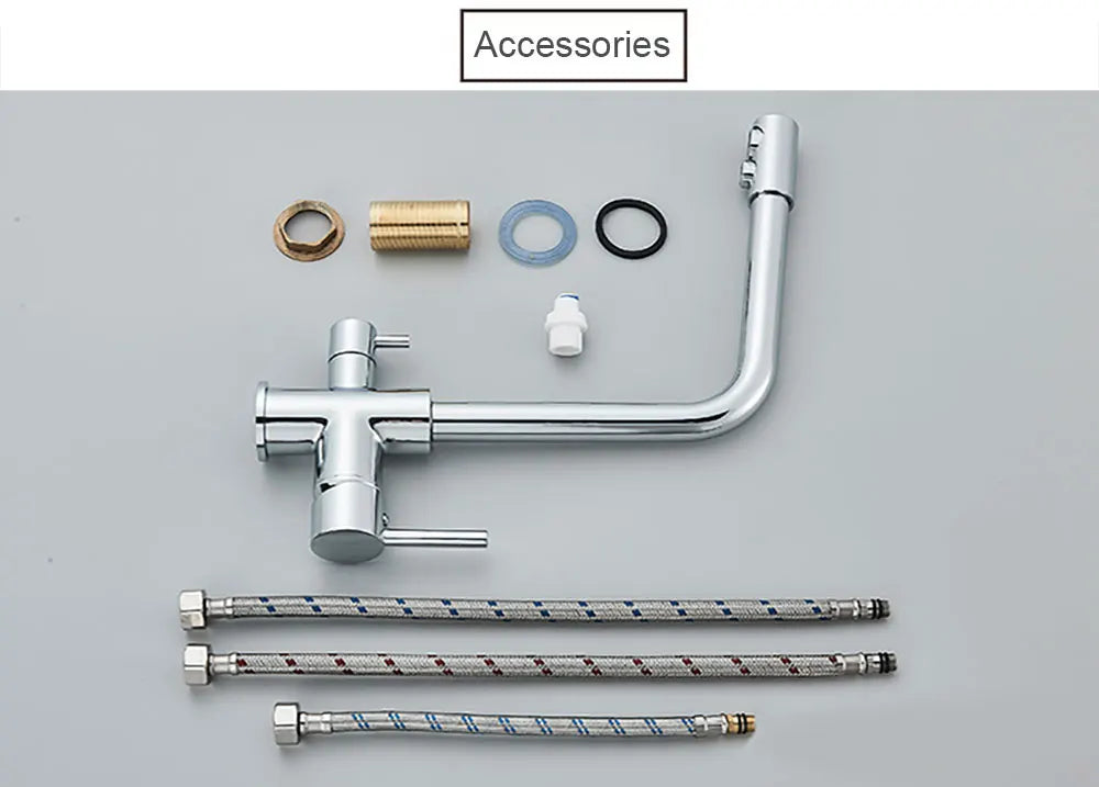 Balck Kitchen Filtered Faucet Brass Purifier Faucet Dual Sprayer Drinking Water Beige with Dot Vessel Sink Mixer Tap Torneira