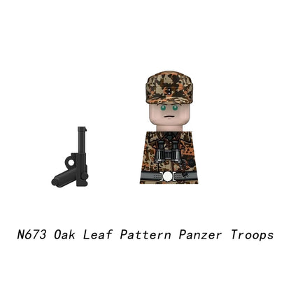 Military WWII Figure Building Blocks Accessories MP40 Rocket Launcher MG42 Officer Army Camouflage Soldier Pzf 98K Toy Gift N029.