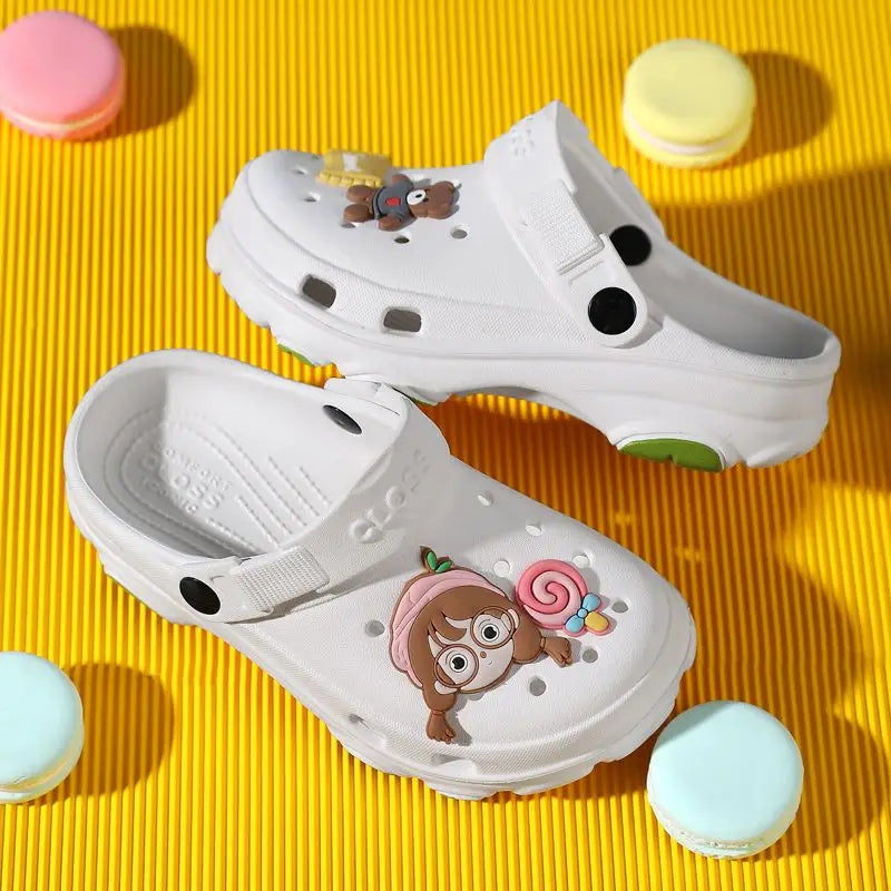 3-12y Kids Mules & Clogs Summer Boys Girls Sandals Cartoon 6 Colors Non-slip Comfortable Beach Slippers Children Garden Shoes 24.