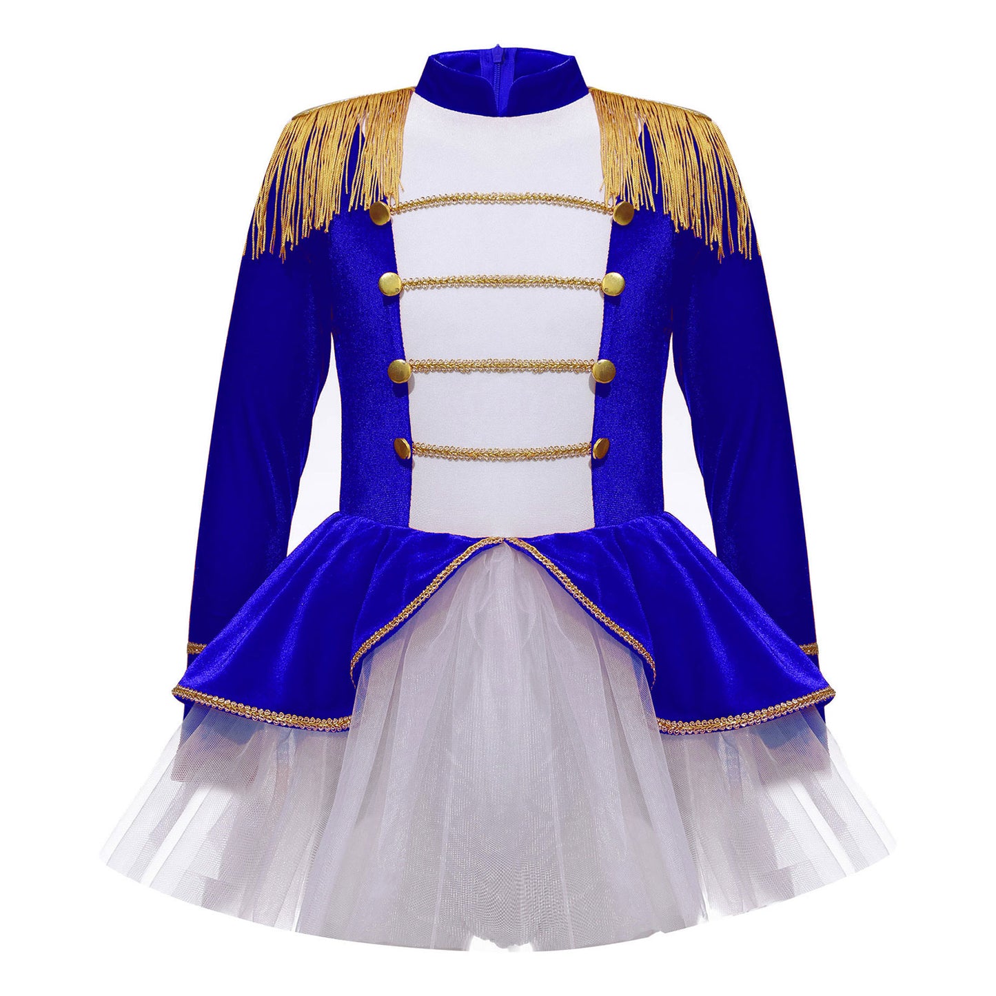 Kinder Mädchen Halloween Weihnachten Karneval Zirkus Zirkusdirektor Cosplay Performance Kostüm Langarm Mesh Trikot Tutu Kleid.
