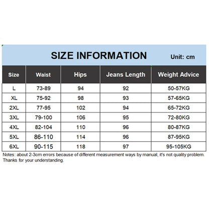 Plus Size Women Jeans 6XL Loose High Waisted Stretched 5XL Plus Size Female Denim Trousers Blue Girl Long Classic Straight Pants.