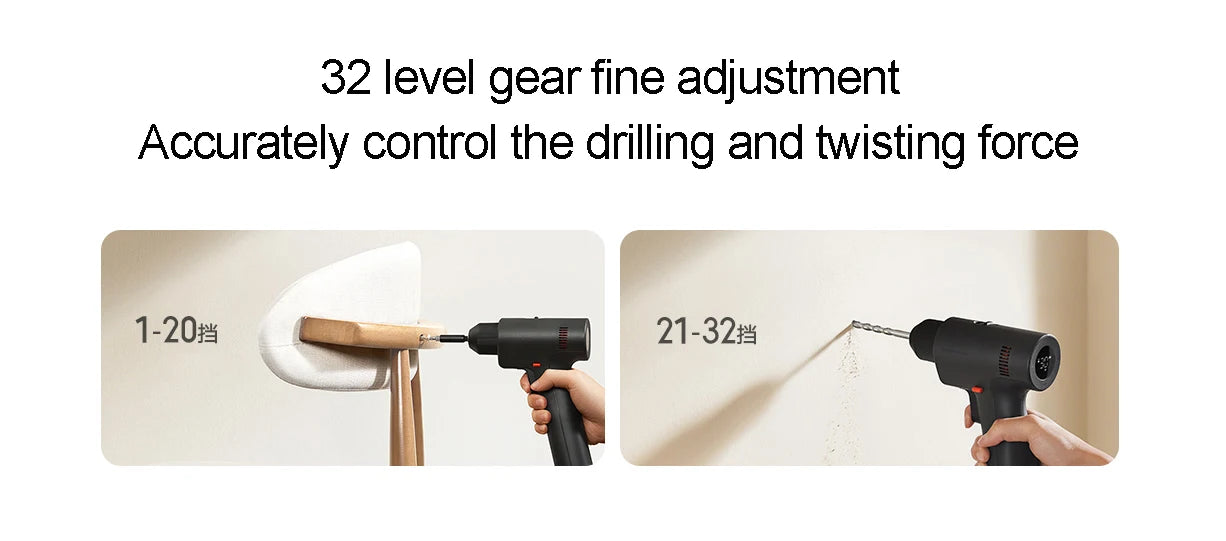 Xiaomi Mijia Bürstenlose elektrische Bohrmaschine 2, Smart Home-Elektrowerkzeug Typ C, wiederaufladbarer multifunktionaler Akku-Bohrschrauber, Schraubendreher CN
