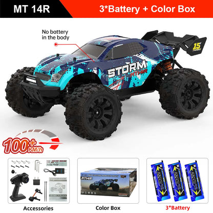 Teeggi 1/14 4WD High Speed Rc Off-road Car 100KM/H Brushless motor 3S Remote Control Truck Drift Racing Cars Toys For kid Gifts