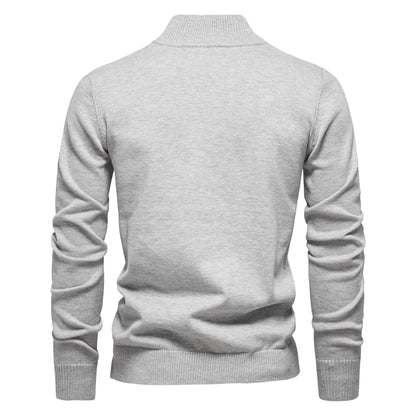 2025 Autumn Men's Sweatwear Warm Pullover Solid Color Half Zipper Casual Sweater Slim Long Sleeve Men's Sweatshirts Winter Top.
