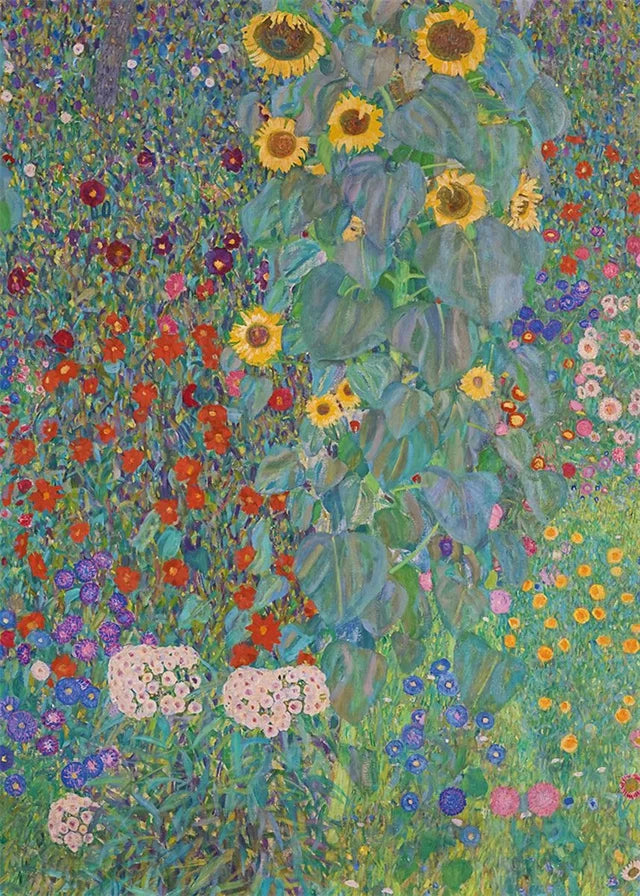 Gustav Klimt Flower Garden Sunflowers Church Canvas Oil Painting Abstract Plants Flowers Wall Art Poster Nordic Home Decor Mural