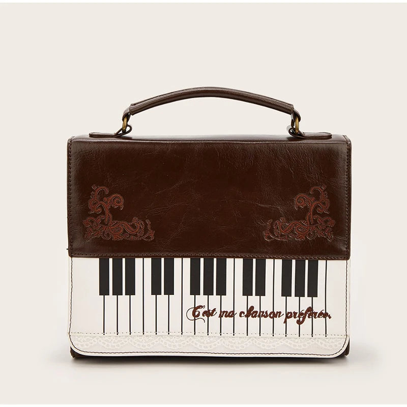 Fashion Polka Dot Ladies Piano Bag New Style Niche Underarm Shoulder Bag Sweet Personality Piano Backpack Women's Bag Square Bag