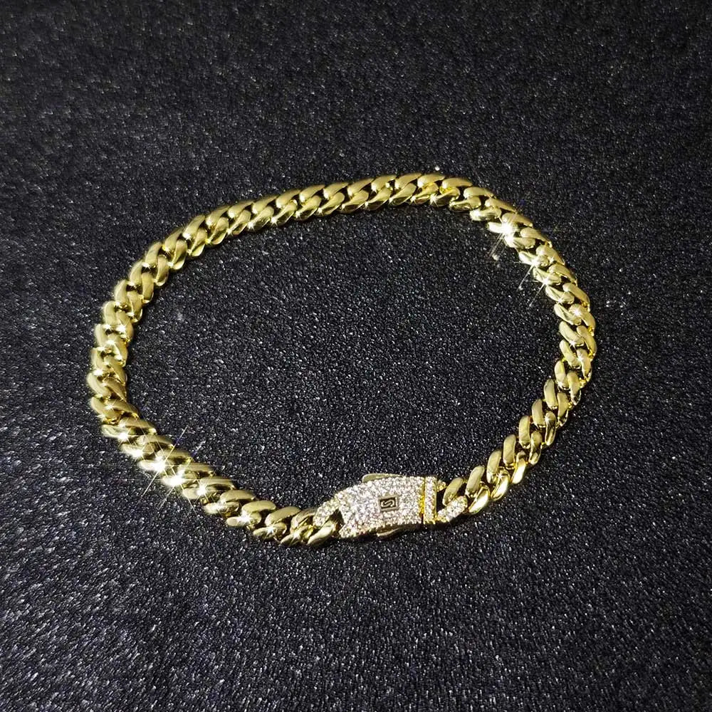 6/8/10/12/15/20mm Monaco Cuban Chain Necklace Hip Hop 14k Gold Plating Cuban Chain Bracelet Hip Hop Jewelry.