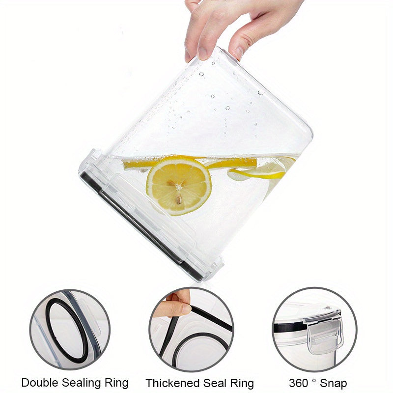 3pcs/set 2.5L/4L Grain Sealed Moisture-proof and Insect Proof Bucket Food Dispenser Kitchen Transparent Storage Box Label.