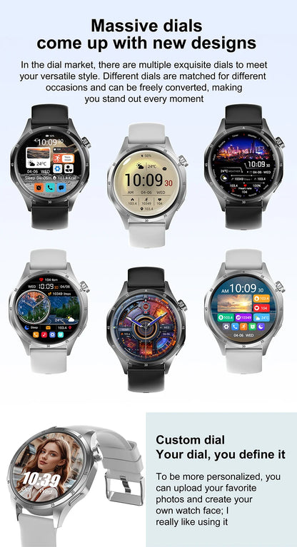 2025 New Men GPS Smart Watch 360 * 360 AMOLED Screen Bluetooth Call NFC Heart Rate Monitoring IP68 Waterproof SmartWatch for Men.