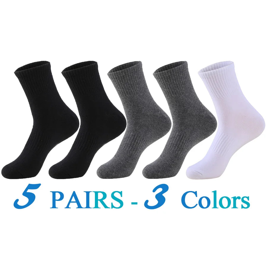 5 Pairs/Lot Running Socks Men Sports High Quality Cotton Colorful Outdoor Cycle Casual Breathable Long Sock Male Gifts 5 Styles