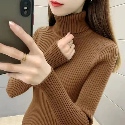 2024 neue Frauen Rollkragen Winter Pullover Frauen Langarm Gestrickte Frauen Pullover Und Pullover Weibliche Jumper Trikot Tops.