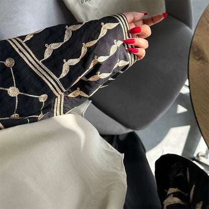 Linen Butterfly Embroidery Open Abaya Dubai Luxury 2024 Muslim Modest Kaftan Kimono Dresses Coat for Women Islam Clothing Kebaya.