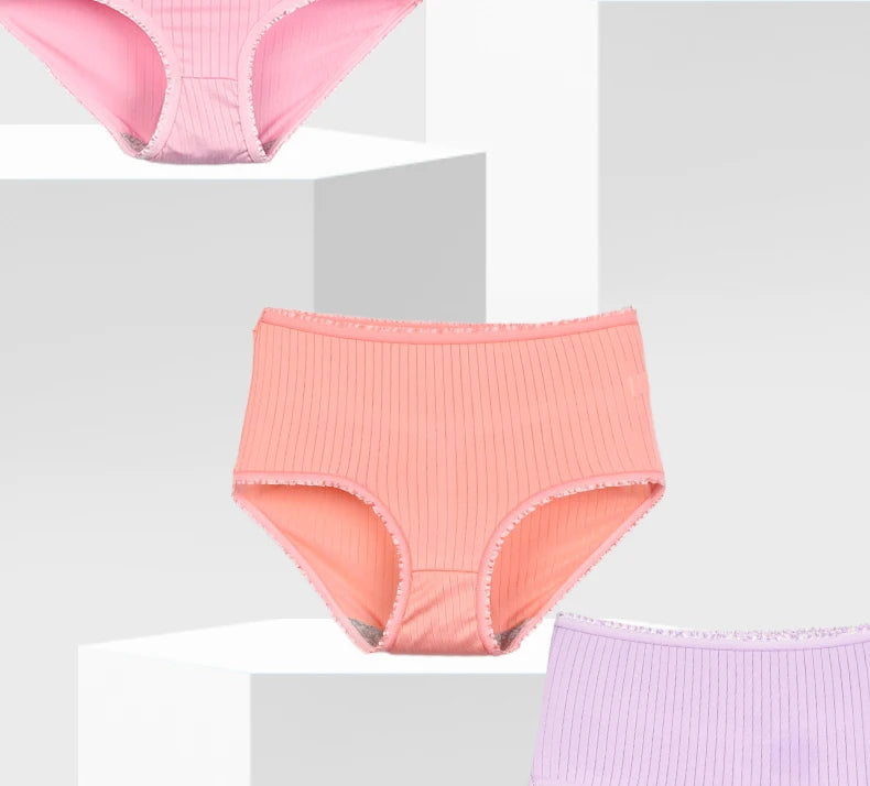 8pcs/lot Women Panties Milk Silk Girls Plus Size Underwear High Waist Briefs Breathable Solid Color Female Lingerie 38-100KG.