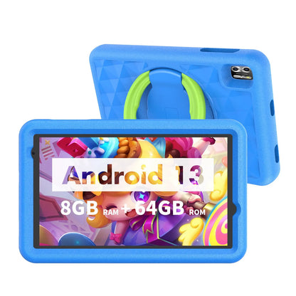 VASOUN Kids Tablet 8 Inch, Android 13 Quad Core, 8GB(4+4expand)RAM+64GB ROM, 5000mAh, Dual Camera, WiFi, Parental Control.