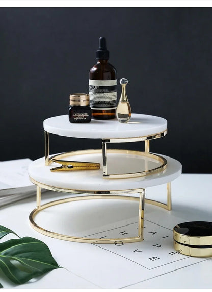 Nordic Marble Cake Dessert Tray Decoration Modern Simple Home Makeup Tools Jewelry Storage Plate Fruit Snack Chocolate Display.