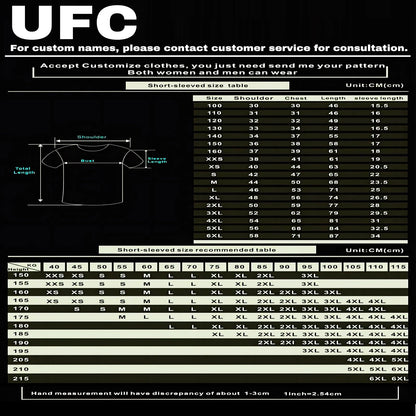 Men's UFC Fashion Short Sleeve Gym Running Round Neck T-Shirt MMA Training Exercise Gym Sport Tops Lightweight Player Jersey.