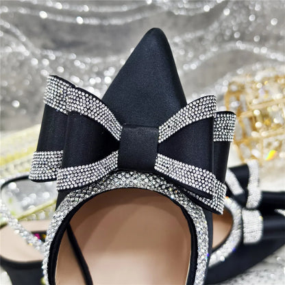 New Arrival Elegant African Party High-heeled Shoes Chain Decoration Trendy Women's Sandals Nigerian Women Wedding Pumps