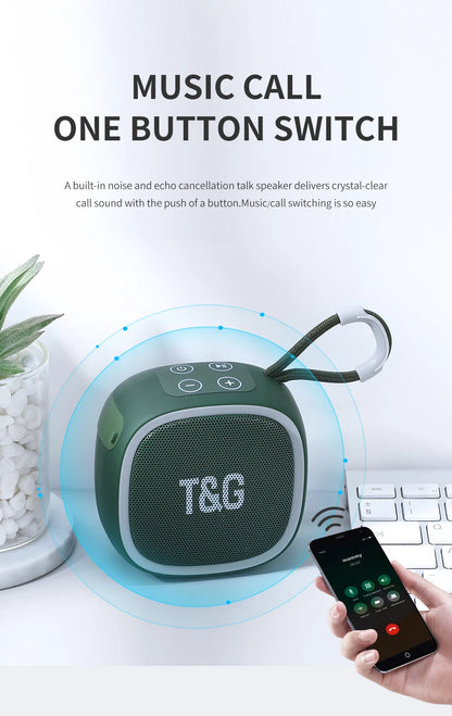 Bluetooth Speaker TG659 Mini Portable Wireless Powerful Speakers TWS BT 5.3 Sound Box HIFI Loudspeaker Supports TF Card Radio.