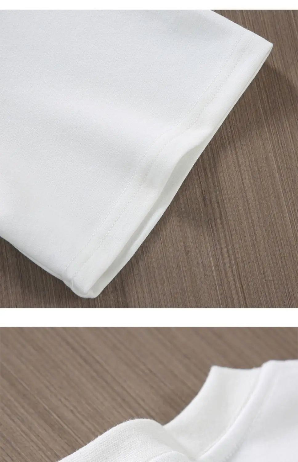 Black White GSM 500g Heavy-duty Pure Cotton T-shirt Thickened Threaded Round Neck Short Sleeves Three Needle Half Sleeve Tees.