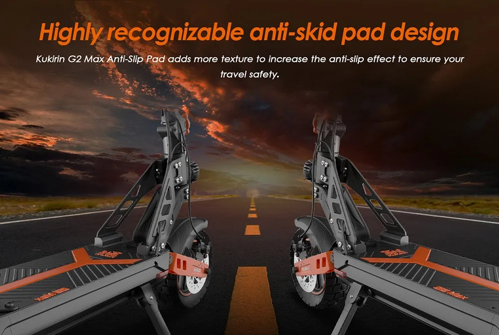 KuKirin G2 Max Electric Scooter 10 "Off-road Tire 1000W 55 Km/h Max Speed 48V 20.8Ah 70km Range Detachable Seat Adjustable Heigh.