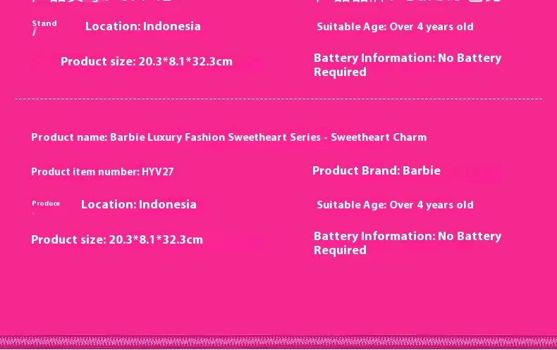 Hot High Quality Barbie Deluxe Style Dolls Pink Dress Outfit Blond Hair Knot Bow Accessories Toys For Girls Sweet Gift In Stock