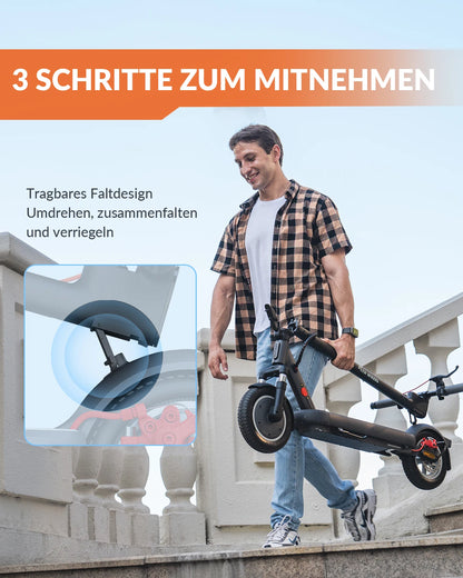 5TH WHEEL ES14 （ABE)Adult E-Scooter 400W Motor 48V 7.5AH Battery City Electric Scooter 10" Solid Tires Foldable EScooter.