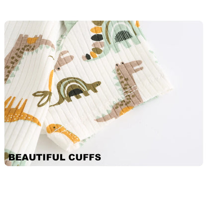 Kiddiezoom 3-teiliges modisches Sommer-Kurzarm-Cartoon-Baby-Body aus Baumwolle für Neugeborene, Jungen und Mädchen.