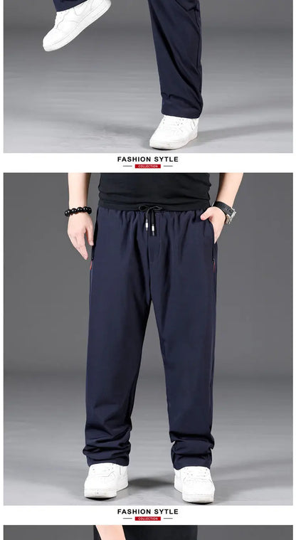 8XL Casual Pants Mens Straight Loose Trousers Men Clothing Elastic Waist Quick Dry Pants Summer Fashion Oversized Joggers Pants.