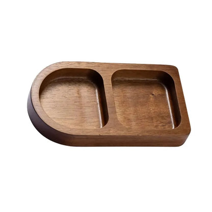 1Pcs New 2/3/4 Grids Solid Wood Tray Wooden Retro Food Plate Spice Dish Breakfast Food Sushi Bread Dessert Sauce.