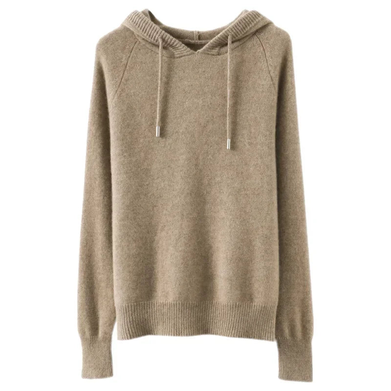 Frauen Pullover Pullover Mit Kapuze Jumper Koreanische Lose Feste Langarm Casual Herbst Winter Dicke Warme Gestrickte Pullover.