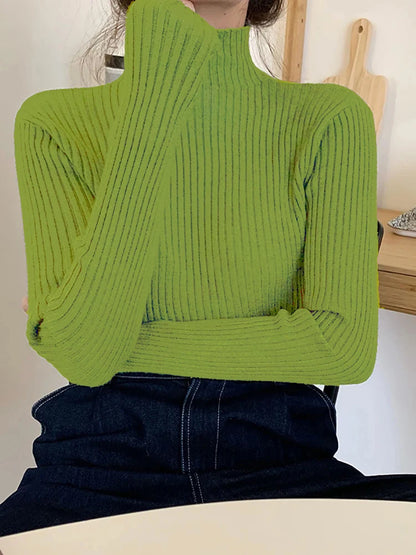 2026 chic Herbst winter Pullover Pullover Frauen Langarm casual rollkragen warme grundlegende Pullover stricken Jumper top