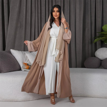Chiffon Open Kimono Abaya Dubai Luxury 2024 Summer Turkey Muslim Kaftan Modest Dress Islam Kebaya For Women Robe Femme Musulmane.