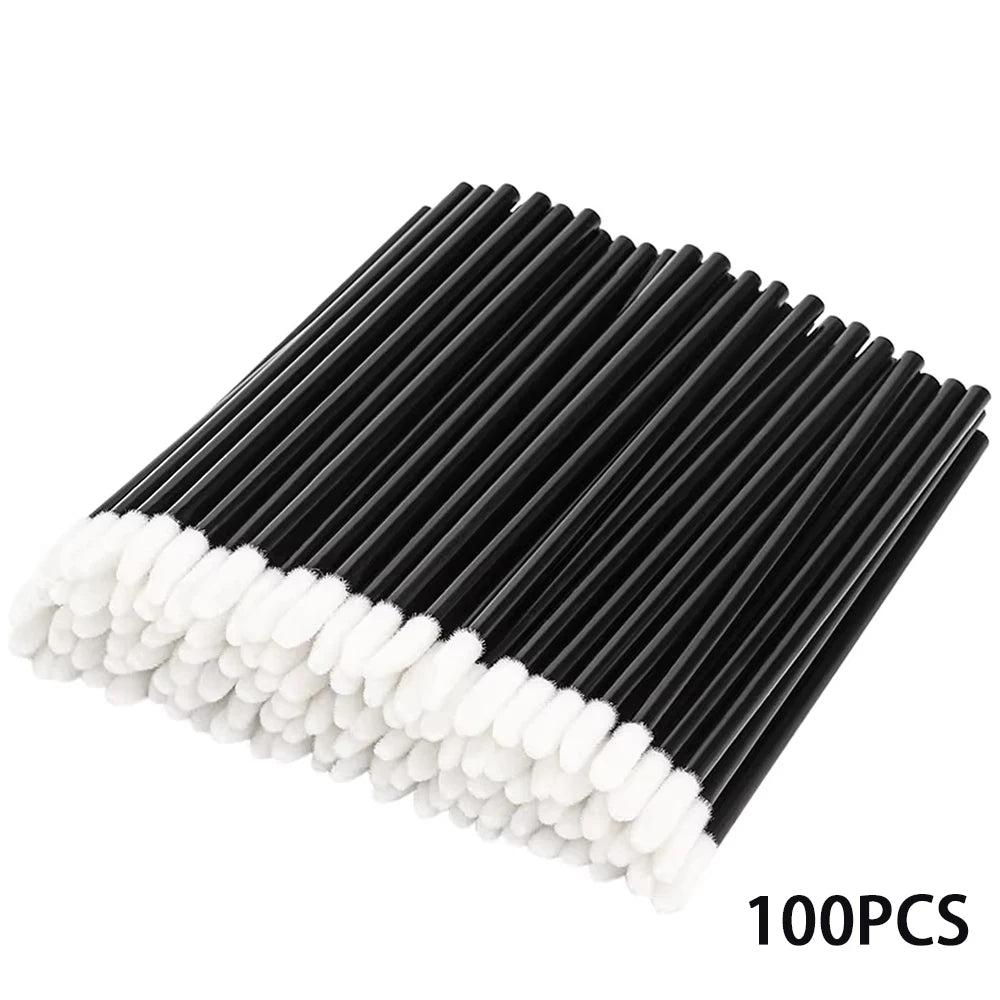 100/200pcs Lip Wands Applicators Disposable Lip Brushes Lipstick Brush Mascara Applicator Gloss Wands Eyelash Extension Tool.