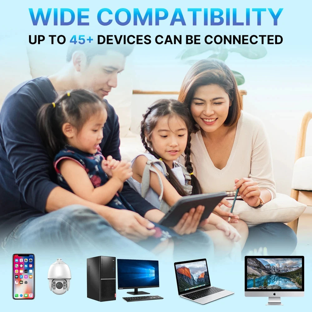 WIFI6 AX3000 Gigabit Wireless Repeater Router Dual Band 2.4/5Ghz Signal Booster 4 High-gain Antenna Long Range Amplifer for Home.