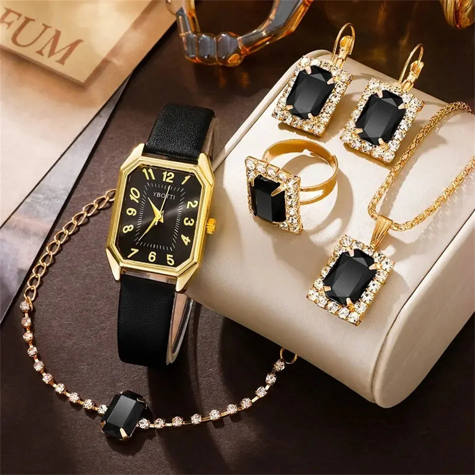 Luxury Fashion Square Women's Watches Brand Ladies Quartz Wristwatch Classic Simple Femme Blue Leather Band Relogio Feminino.