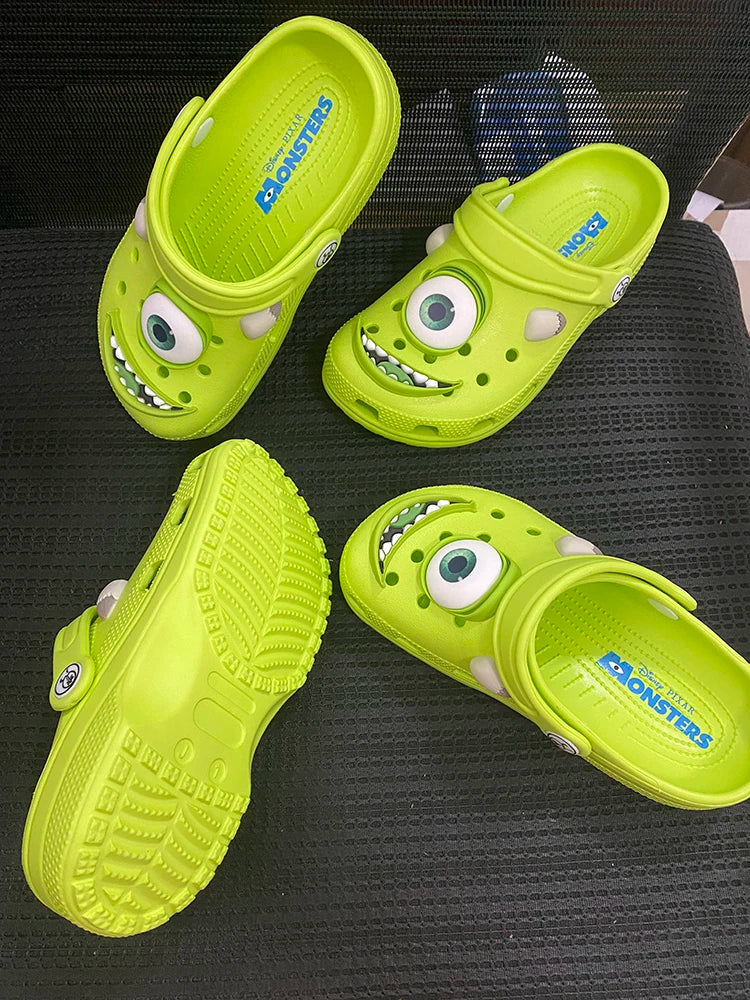New Cartoon Mike Summer Anti-Slip Outdoor Casual Beach Shoes Monster Big Eyes Hole Slippers Comfortable Breathable Sandals Gifts.