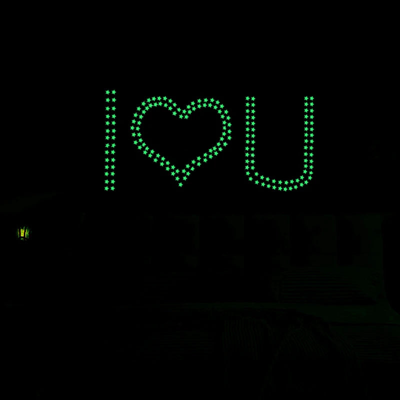 Glow Stickers Luminous In Darkness Fluorescent Star Wall Art 3D Home Decals For Kids Room Ceiling Switch Decoration.