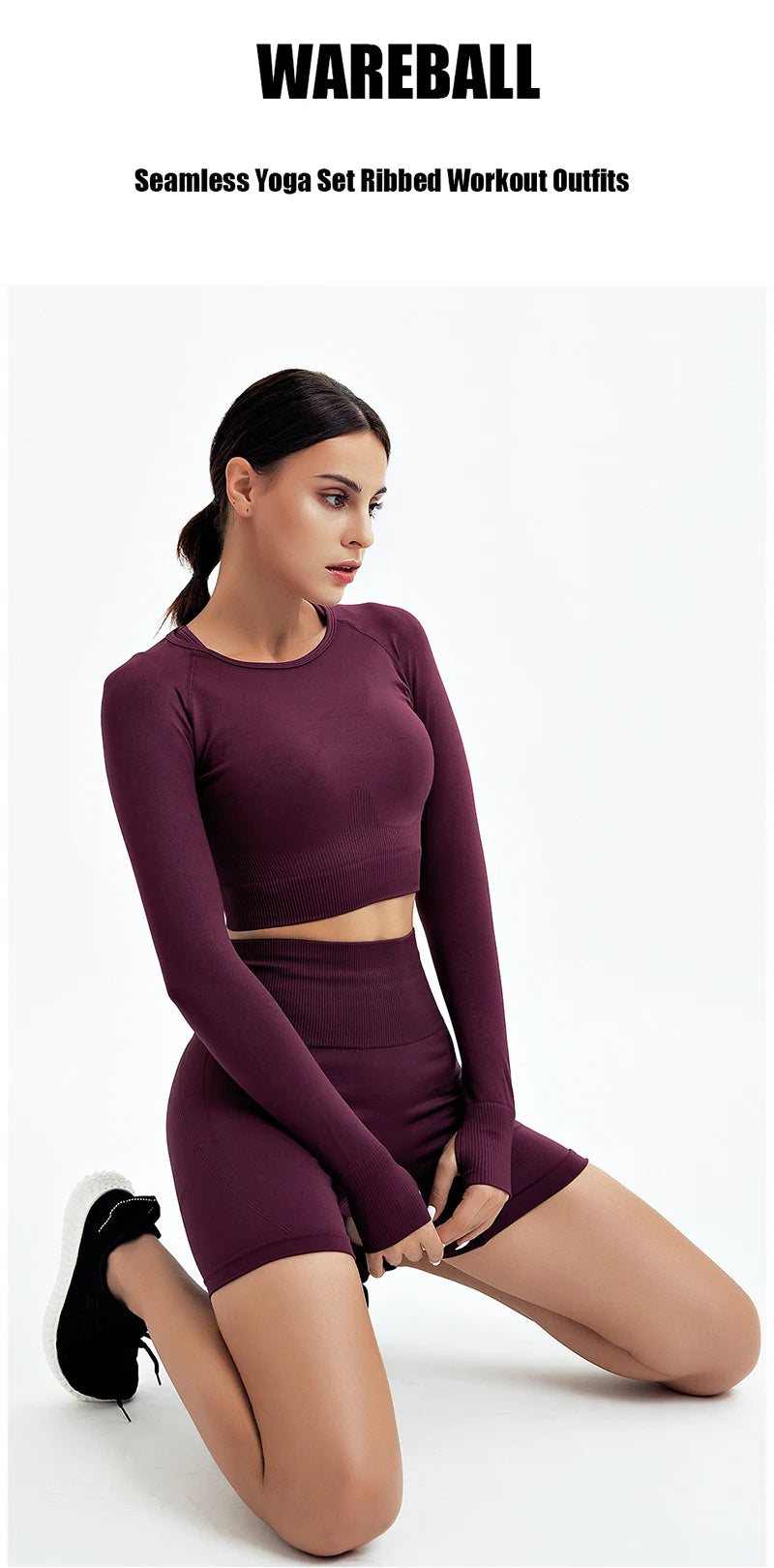 WAREBALL 2/3/4pcs Seamless Yoga Set Gym Clothes Sportswear Yoga Suits For Women Fitness Set Tracksuits Sports Bra Gym Leggings.