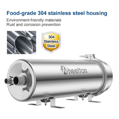 Wheelton PVDF UF 3500L/H Water Purifier Whole House Ultrafiltration Filter 0.01um Filtration SUS304 Drinkable Water.