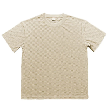 European and American Oversized Fashion Brand Men's Summer New Chessboard Plaid Loose Sports and Leisure Two-Piece Set