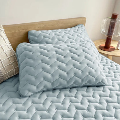 3pcs Waterproof Bedding Set 1pc Mattress Cover 2pcs Pillowcase Soft Comfortable Fitted Sheet Washable Durable Mattress Protector