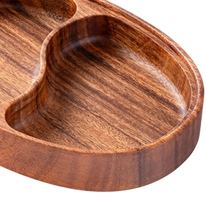 Divided Serving Tray Snack Tray Candy Bowl Fruit Plate Appetizer Platter Wood for Farmhouse Kitchen Nut Bread Dining Room.