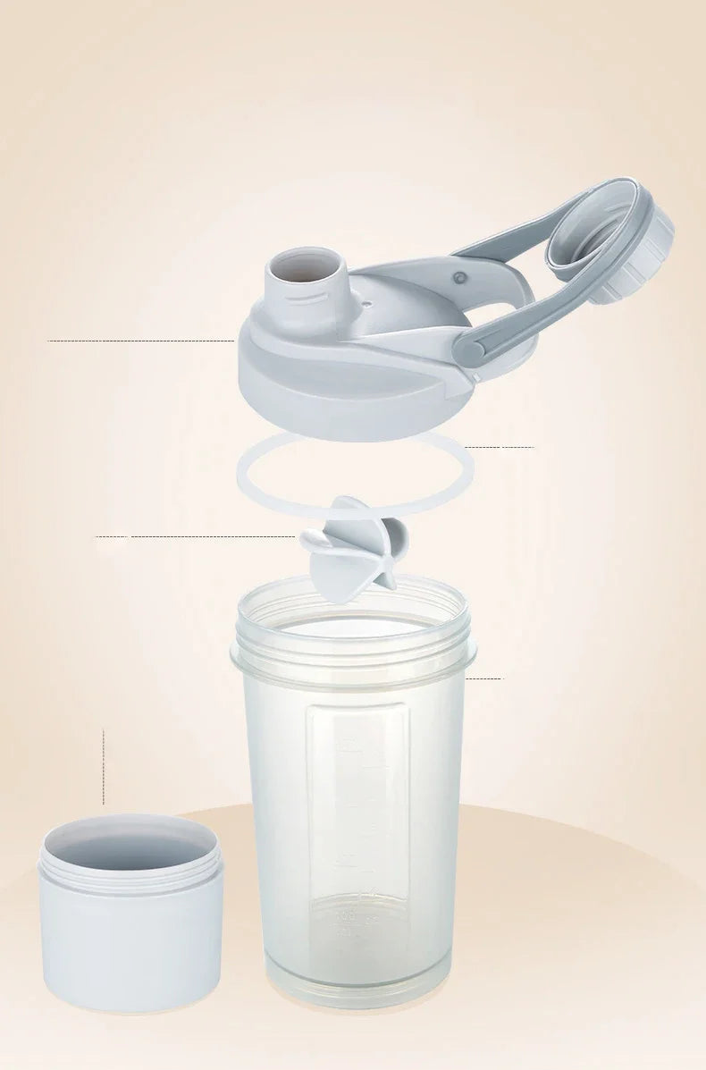 Shake Cup Sports Fitness Water Bottle Milkshake Cup Sports Plastic Water Cup Creative Plastic Drinking Cup Protein Powder Cup.