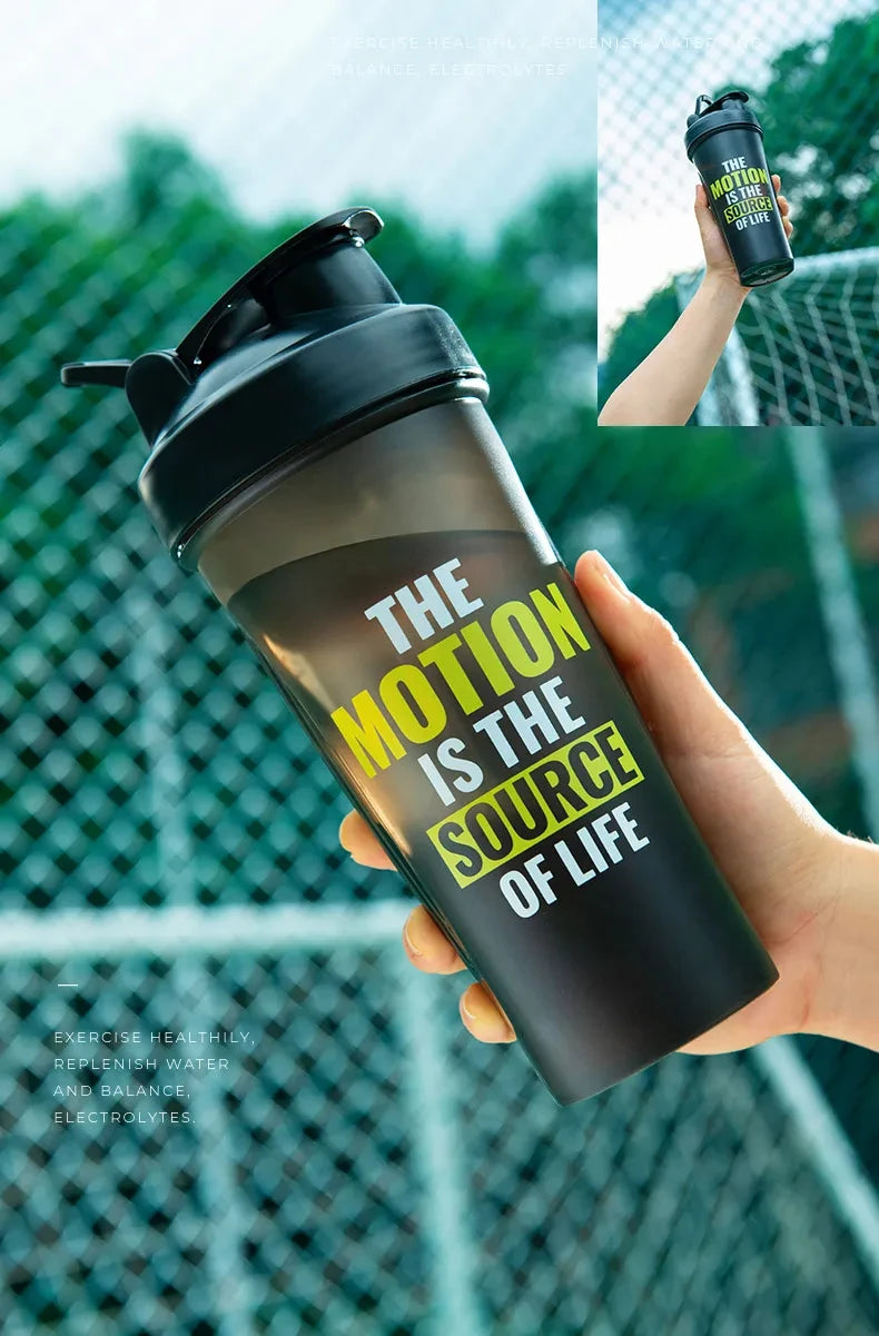 GIANXI Shaker Bottles Gym Sports Protein Powder Mixing Bottle Outdoor Portable Leak Proof Plastic Cup Drinkware.